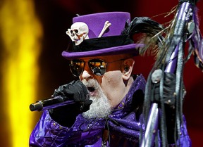 Rob Halford, lead vocalist for the heavy metal band Judas Priest, performs in concert at Rogers Place in Edmonton on Tuesday June 11, 2019. (PHOTO BY LARRY WONG/POSTMEDIA)