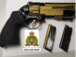 Cold Lake RCMP seized this homemade handgun from a stolen vehicle over the weekend.