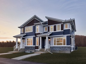 Alquinn Homes offers this duplex model in the Fenwyck community in Spruce Grove, just a short 11 kilometres from Edmonton.