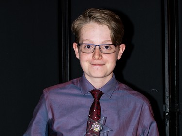 Winner for Outstanding Achievement in Creativity, Brant Harker for music composition, From McNally High School, for the play Unity (1918).