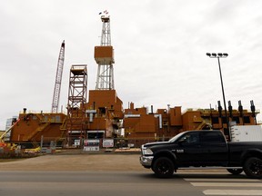 A drill rig is seen at National Oilwell Varco in Nisku, near Edmonton, on Thursday, April 18, 2019.