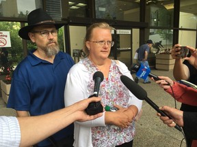 Helen Yarmey and George Yarmey, the parents of Jordan Yarmey, speak to reporters after their son was sentenced on Wednesday, July 24, 2019, to four years in prison for trafficking and criminal negligence causing death related to the fentanyl overdose death of of 33-year-old Szymon Kalich. They spoke about the devastating impact of fentanyl on both families.