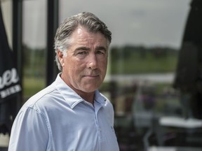 The Edmonton Oilers head coach Dave Tippett at the Quarry Golf Club for a charity tournament on July 31, 2019. Photo by Shaughn Butts / Postmedia