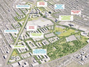 Plans for the Exhibition Lands on the former Northlands campus call for two higher-density transit villages and a range of other uses on site.