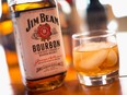 Jim Beam bourbon is shown on February 3, 2015 in Chicago, Illinois.