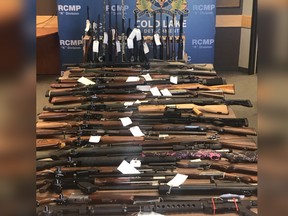 Cold Lake RCMP seized 50 firearms, ammunition and prohibited weapons and charged a man after reports of shots fired at the Cold Lake Marina on Sunday, July 14, 2019.