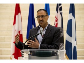 Minister of Natural Resources Amarjeet Sohi announces a $22 million investment in the Alberta Ecotrust Foundation to create an urban climate centre, Thursday July 18, 2019.