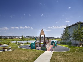 A young city, there are more four-year-olds in Beaumont than seniors to take advantage of amenities like this playground in the Ruisseau community.