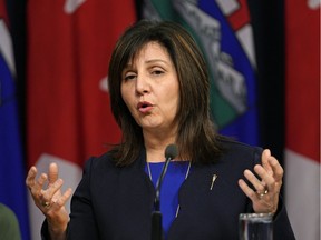 Alberta Education Minister Adriana LaGrange talks about proposed changes to the Alberta Education Act at the Alberta Legislature on Wednesday June 5, 2019.