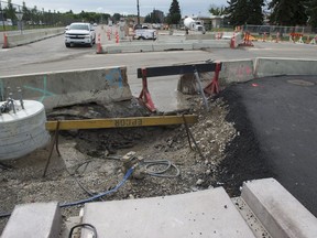 The Boonie Doon traffic circle is becoming a more standard intersection starting on Thursday August 8 to accommodate the LRT tracks that run along 83 Street on August 2, 2019.