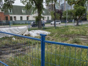 The site of the former Arlington Apartments on 100 Ave at 106 Street on August 10, 2019.