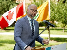 David Lametti, Minister of Justice and Attorney General of Canada, made a funding announcement and spoke to reporters at the University of Alberta in Edmonton on Wednesday August 14, 2019. (PHOTO BY LARRY WONG/POSTMEDIA)