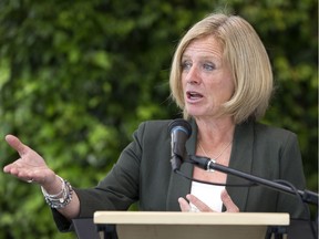 Opposition leader Rachel Notley calls on Premier Jason Kenney to release the blue ribbon panel report to the public on Tuesday, Aug. 13, 2019.