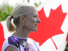 Environment Minister Catherine McKenna announces support for Canada's agricultural sector during a press conference at the Central Experimental Farm in Ottawa on Friday, Aug. 9, 2019.