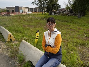 Shelby Corely is the president of Griesbach Community League. She represents residents gearing up to try multiple tactics to make Sobey's give up the caveat that prevents anyone else from building a grocery, flower shop or butchery in the commercial area. (PHOTO BY LARRY WONG/POSTMEDIA)
