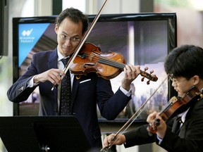 Edmonton Symphony Orchestra violinist Robert Uchida (left) has a streaming performance scheduled for Friday, April 24 at 9 a.m.