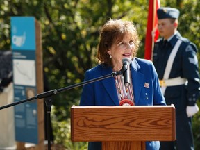 Lt.-Gov. Lois Mitchell unveiled the Edmonton Commonwealth Walkway at Government House Park in Edmonton on Saturday, Sept. 7, 2019.