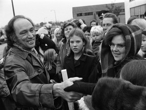 Prime minister Pierre Elliott Trudeau at Barracks, November 11, 1971 (London Free Press files, Western Archives)