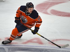 Edmonton Oilers Joakim Nygard plays against the Winnipeg Jets during pre-season NHL action at Rogers Place, Sept. 16, 2019.