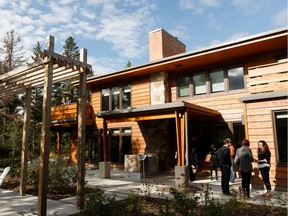 People take a tour during the grand opening of the renovated Yorath House in Sir Wildfred Laurier Park in Edmonton, on Friday, Sept. 20, 2019.