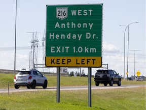 Traffic heads west on to Anthony Henday Drive, in Edmonton Thursday Sept. 5, 2019.