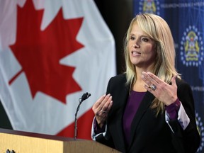 Amanda Pick, CEO of the Missing Children Society of Canada, talks about a new app the society has launched with the support of law enforcement agencies which will allow the public to help in the search for missing children in Canada. The announcement took place at Calgary Police headquarters on Tuesday September 10, 2019. Gavin Young/Postmedia