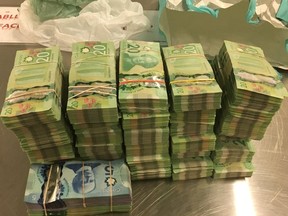 Canadian cash seized during the cross-border investigation.