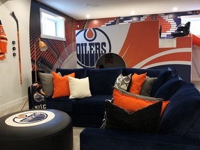 Coventry Homes' Edmonton Oilers Fan Cave, kids version, features a Zamboni with slide.