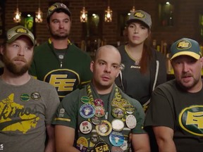 Screenshot of Edmonton Eskimos fans on the Jim Jefferies Show. This segment of the show talks about the controversy of the team's name.