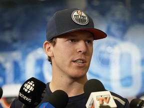 Tyler Benson at the Edmonton Oilers rookie camp in Edmonton on Thursday Sept. 5, 2019.