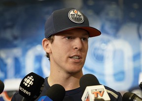 Tyler Benson at the Edmonton Oilers rookie camp in Edmonton on Thursday Sept. 5, 2019.