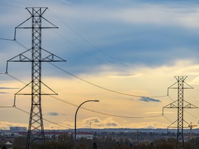 Pictured are power lines near Deerfoot Trail in Calgary on Thursday, October 17, 2019. Azin Ghaffari/Postmedia Calgary