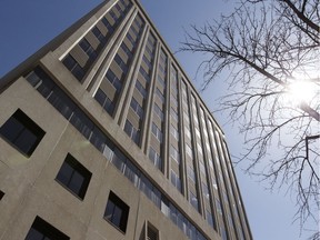 The 15-storey Harley Court building is seen at 10045 111 St NW in Edmonton, Alta. on Monday, May 8, 2017.