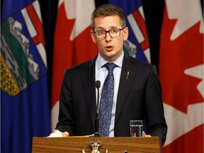 Service Alberta Minister Nate Glubish speaks about amendments to the Real Estate Act introduced in the Alberta Legislature in the Legislature media room in Edmonton, on Wednesday, Oct. 9, 2019. Photo by Ian Kucerak/Postmedia