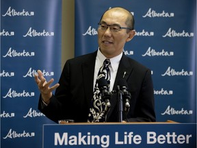 Associate minister of mental health and addictions Jason Luan takes part in a press conference where the Province announced $20 million over four years to expand drug treatment courts, in Edmonton on Thursday, Oct. 31, 2019.