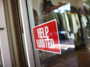 MIAMI, FL - SEPTEMBER 04:  A help wanted sign is seen in the window of the Unika store on September 4, 2015 in Miami, Florida. The U.S. Bureau of Labor Statistics released the August jobs report that shows that the economy created just 173,000 new jobs last month. But the unemployment rate dipped to 5.1%,  the lowest since April 2008,  (Photo by Joe Raedle/Getty Images) ORG XMIT: 575777199