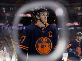 The Edmonton Oilers' Connor McDavid (97) during third period NHL action against the Detroit Red Wings at Rogers Place, in Edmonton Friday Oct. 18, 2019. Photo by David Bloom