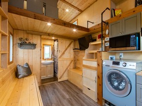 The inside of a tiny home by Finished Right Contracting.