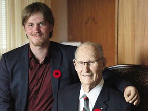 Second World War amputee veteran Lloyd Brown shares a special bond and Remembrance Day tradition with Sean Borle.
