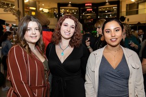 (From left) Madison Legare, Tara Thompson and Lisa Desjarlais during the VOGUE fashion show at West Edmonton Mall in Edmonton, Alta., on Saturday, Oct. 26, 2019. (Codie McLachlan/Postmedia)