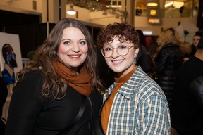 Katelyn Kimo, left, with Kesara Kimo during the VOGUE fashion show at West Edmonton Mall in Edmonton, Alta., on Saturday, Oct. 26, 2019. (Codie McLachlan/Postmedia)