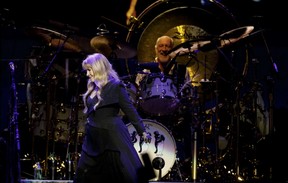 Stevie Nicks (left) and Mick Fleetwood of Fleetwood Mac perform at Rogers Place on Tuesday, Nov. 12.