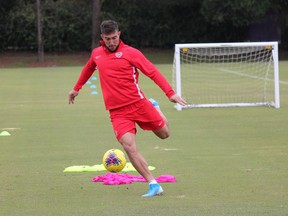 Canadian striker Lucas Cavallini takes part in a training session on Wednesday. (DEREK VAN DIEST/Postmedia Network)