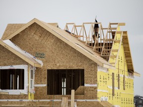 Housing starts were up 68 per cent in October from the same month the previous year, reports Canada Mortgage and Housing Corp.