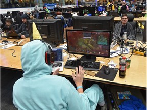 Streamer Patrick Debinski at Extra Life Edmonton event which wrapped up their 24-hour charity gaming marathon looking to raise $75,000 in support of the Stollery Children's Hospital Foundation, at West Edmonton Mall in Edmonton, November 4, 2018.