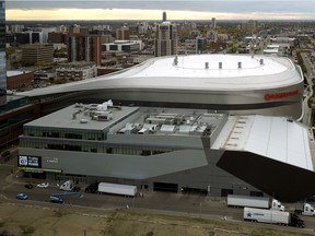 An aerial view of Rogers Place.