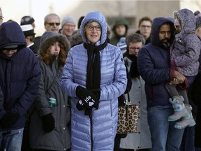 Hundreds of people endured the cold to attend the Loyal Edmonton Regiment's (4 PPCLI) Remembrance Day ceremony at Edmonton City Hall on Monday November 11, 2019.