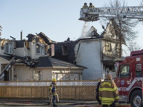 Two homes were destroyed by fire near 93 St. and 107a Ave. on November 18 2019. Photo by Shaughn Butts / Postmedia