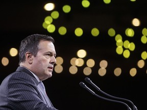 Alberta Premier Jason Kenney delivers his state of the province address to the Edmonton Chamber of Commerce in Edmonton on Oct. 29, 2019. Members of Alberta's United Conservative party are meeting up for the first time since winning government in the spring election. Kenney's party is holding its annual general meeting Friday through Sunday at the Westin Calgary Airport Hotel.