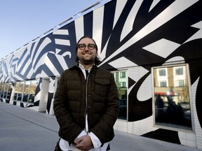 Devin Pope, co-owner of The Gather Co., came up with the idea for painting the Dazzmo building, located at 105676 111 St.